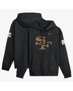 Men's San Francisco 49ers Nike Black 80th Anniversary Third Down Stop Club Fleece Hoodie (Black)