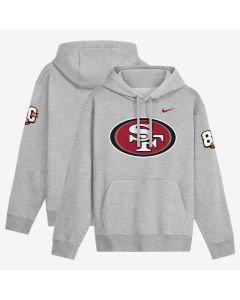 Men's San Francisco 49ers Nike Heather Gray 80th Anniversary Showdown Club Fleece Hoodie (Gray)