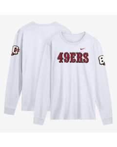 Men's San Francisco 49ers Nike White 80th Anniversary Goal Line Stand Long Sleeve T-Shirt (White)