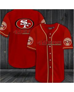 Men's San Francisco 49ers Red Baseball Stitched Jersey Shirt
