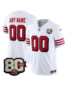 Men's San Francisco 49ers White 80 Anniversary Vapor F.U.S.E. Limited Custom Jersey (Style 3)
