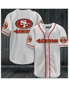 Men's San Francisco 49ers White Baseball Stitched Jersey Shirt