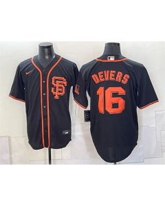 Men's San Francisco Giants #16 Rafael Devers Black Cool Base Stitched Baseball Jersey