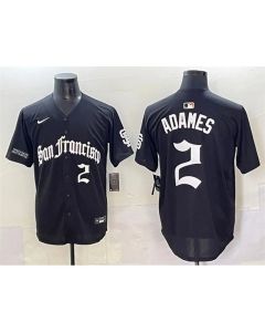 Men's San Francisco Giants #2 Willy Adames Black "Gothic Fog Edition" Vapor Premier Limited Stitched Baseball Jersey (Black)