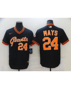 Men's San Francisco Giants #24 Willie Mays Black Cool Base Stitched Jersey