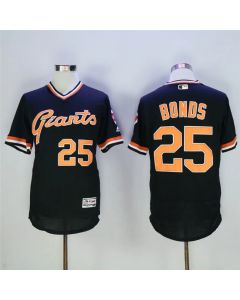 Men's San Francisco Giants #25 Barry Bonds Black Throwback Flexbase Stitched MLB Jersey