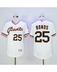 Men's San Francisco Giants #25 Barry Bonds White Throwback Flexbase Stitched MLB Jersey