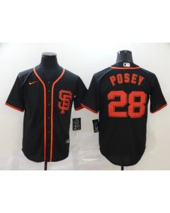 Men's San Francisco Giants #28 Buster Posey Black Cool Base Stitched MLB Jersey