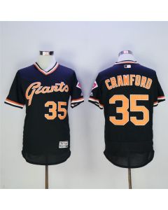 Men's San Francisco Giants #35 Brandon Crawford Black Cool Base Cooperstown Collection Player Stitched MLB Jersey