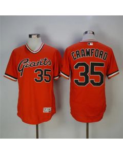 Men's San Francisco Giants #35 Brandon Crawford Orange Throwback Flexbase Stitched MLB Jersey
