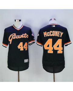 Men's San Francisco Giants #44 Willie McCovey Black Throwback Flexbase Stitched MLB Jersey