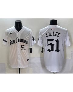 Men's San Francisco Giants #51 Jung Hoo Lee White "Gothic Fog Edition" Vapor Premier Limited Stitched Baseball Jersey (White)