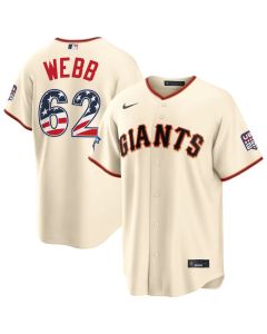 Men's San Francisco Giants #62 Logan Webb Nike Cream 2026 All-Star Edition Stars & Stripes Stadium Jersey (Cream)