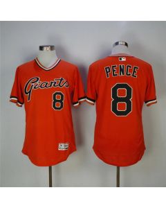 Men's San Francisco Giants #8 Hunter Pence Orange Throwback Flexbase Stitched MLB Jersey