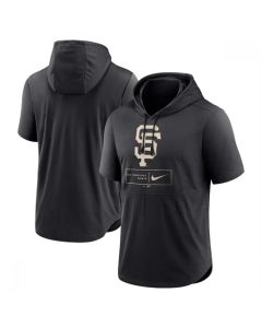 Men's San Francisco Giants Black Short Sleeve Pullover Hoodie