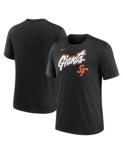 Men's San Francisco Giants Heather Black 2025 City Connect Tri-Blend T-Shirt (Black)