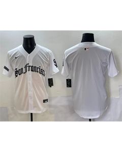 Men's San Francisco Giants White "Gothic Fog Edition" Vapor Premier Limited Stitched Baseball Jersey (White)