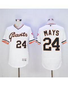 Men's San Franciscoc Giants #24 Willie Mays White Throwback Flexbase Stitched MLB Jersey