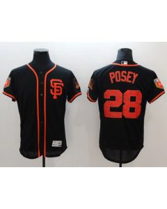 Men's San Francisco Giants #28 Buster Posey Black 2018 Spring Training Flexbase Stitched MLB Jersey