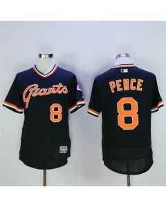 Men's San Francisco Giants #8 Hunter Pence Black Throwback Flexbase Stitched MLB Jersey