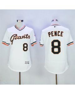Men's San Francisco Giants #8 Hunter Pence White Cool Base Cooperstown Collection Player Stitched MLB Jersey