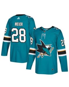 Men's San Jose Sharks #28 Timo Meier Teal Stitched Jersey