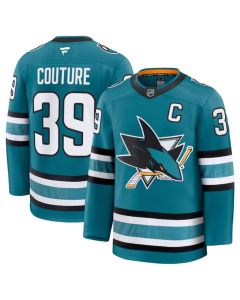 Men's San Jose Sharks #39 Logan Couture Teal 2024-25 Home Stitched Hockey Premium Jersey