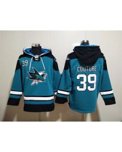 Men's San Jose Sharks #39 Logan Couture Teal Ageless Must-Have Lace-Up Pullover Hoodie