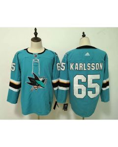 Men's San Jose Sharks #65 Erik Karlsson Teal Stitched NHL Jersey
