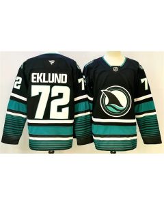 Men's San Jose Sharks #72 William Eklund Black 2024-25 Alternate Stitched Hockey Premium Jersey