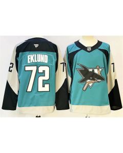 Men's San Jose Sharks #72 William Eklund Teal 2025 Alternate Stitched Hockey Premium Jersey