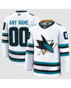Men's San Jose Sharks ACTIVE PLAYER Custom White 2024-25 Away Stitched Hockey Jersey