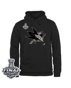 Men's San Jose Sharks Black Rink Warrior Pullover 2016 Stanley Cup Final Patch Hoodie