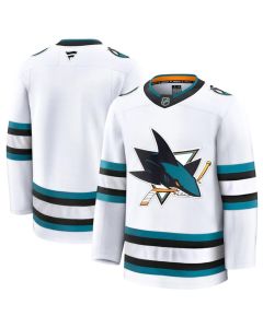 Men's San Jose Sharks Blank White 2024-25 Away Stitched Hockey Jersey