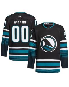 Men's San Jose Sharks Custom Black Stitched Hockey Jersey