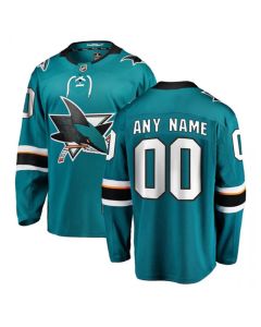 Men's San Jose Sharks Custom Teal Stitched Hockey Jersey (Teal)