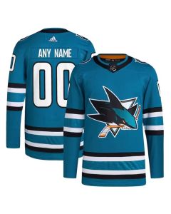 Men's San Jose Sharks Custom Teal Stitched Hockey Jersey