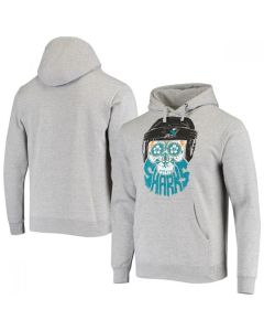 Men's San Jose Sharks Gray Heathered Skull Beard Pullover Hoodie