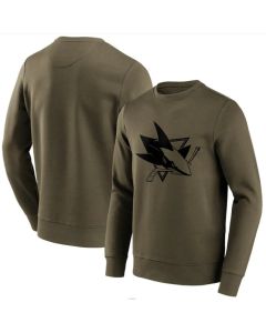 Men's San Jose Sharks Green Iconic Preferred Logo Graphic Crew Sweatshirt