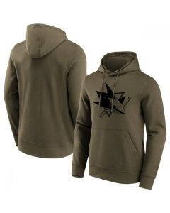 Men's San Jose Sharks Khaki Iconic Preferred Logo Graphic Hoodie