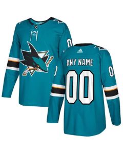 Men's San Jose Sharks Personalized Authentic Teal Green Home Stitched NHL Jersey