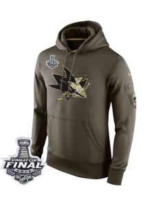 Men's San Jose Sharks Salute To Service 2016 Stanley Cup Final Patch NHL Hoodie
