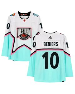 Men's Seattle Kraken #10 Matty Beniers 2023 White All-Star Game Stitched Jersey