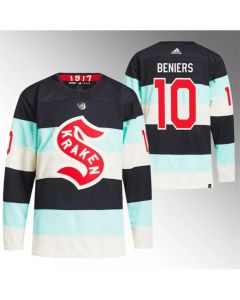 Men's Seattle Kraken #10 Matty Beniers 2024 Deep Sea Blue Winter Classic Stitched Jersey