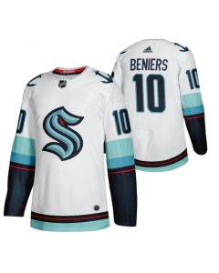 Men's Seattle Kraken #10 Matty Beniers White Stitched Jersey