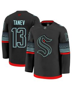 Men's Seattle Kraken #13 Brandon Tanev Black Alternate Stitched Hockey Premium Jersey