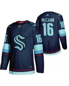 Men's Seattle Kraken #16 Jared McCann Navy Stitched Jersey