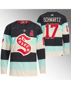 Men's Seattle Kraken #17 Jaden Schwartz 2024 Deep Sea Blue Winter Classic Stitched Jersey