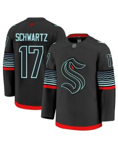 Men's Seattle Kraken #17 Jaden Schwartz Black Alternate Stitched Hockey Premium Jersey