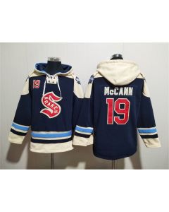 Men's Seattle Kraken #19 Jaden Schwartz Deep Sea Blue Lace-Up Pullover Hoodie